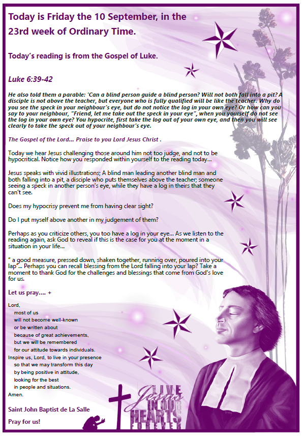 Daily Gospel Reading, a reflection and a prayer: FRIDAY 10/9/2021 Daily Gospel Reading, a reflection and a prayer: FRIDAY 10/9/2021